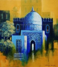 G. N. Qazi, 12 x 14 inch, Acrylic on Canvas, Cityscape Painting, AC-GNQ-046